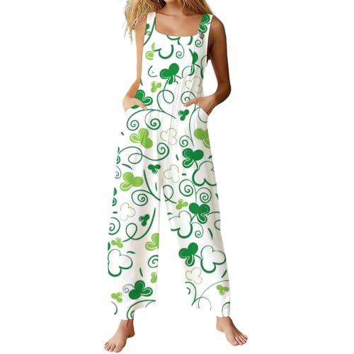 Mono de manga larga estampado con bolsillos, la combinación de comodidad y diseño holgado informal