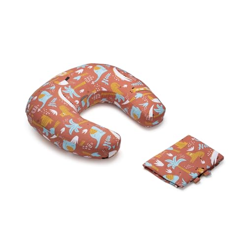 Image of Wakefit Nursing Pillow with Cape for Breastfeeding & Baby Care | 5 in 1 Feeding Pillow with 100% Cotton Removable Cover | Super Soft & Machine Washable | Jungle Zoo