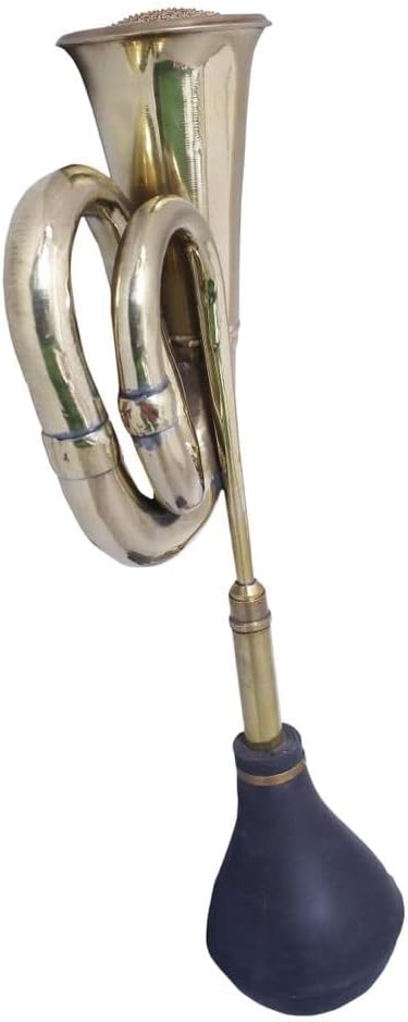 Vintage Brass Car Horn Bike Bus Bullet Small Double turn Brass Horn 17Inch