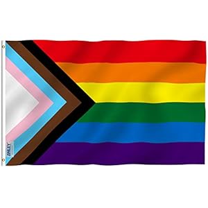 Anley Fly Breeze 3×5 Feet Progress Pride Rainbow Flag – Levendige kleuren en vervagingsbestendig – Canvas header en…