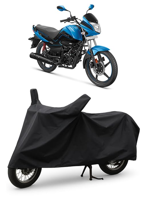Image of DAXO Waterproof Bike Cover for Hero Splendor Ismart 110 | All Weather Protection from Rain, Dust, UV Rays & Scratches with Mirror Pockets & Buckle Belt | Splendor Ismart 110 Bike Cover