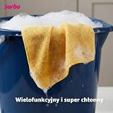 Sorbo Zestaw 6 ściereczek do czyszczenia z mikrofibry, wielofunkcyjne ręczniki do czyszczenia, bez smug, super chłonne i nadające się do prania, do czyszczenia samochodu, domu, kuchni, okien, 40 x 40