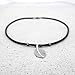 Men's Choker, Handmade Black Vegan Silicon and Silver Plated Leaf Pendant Necklace, Boho Tribal Jewelry for Guys by Magoo