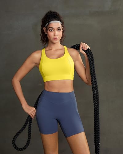 Image of RUNNING GIRL Sports Bra for Women High Support,Strappy Running Supportive High Impact Sports Bras with Sewn in Pads