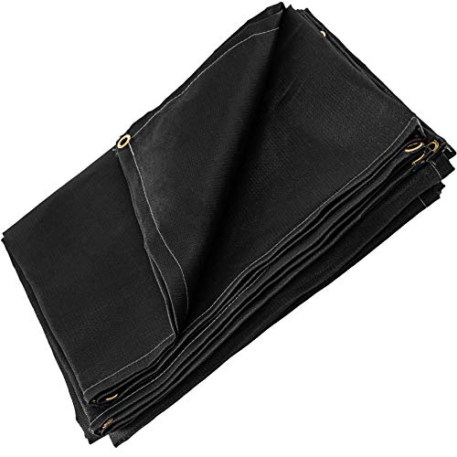 Image of VEVOR 6 x 10 Ft Welding Blanket Black Fiberglass Blanket Portable Fiberglass Fire Retardant Blanket Welding Mat Welding Fireproof Thermal Resistant Insulation With Carry Bag