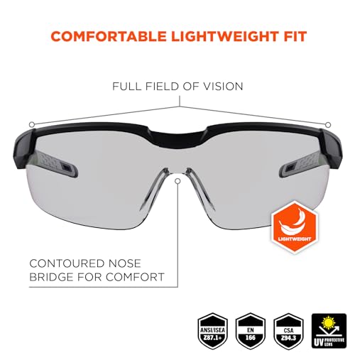 Image of Ergodyne Skullerz Dellenger Anti Scratch Safety Glasses with Adjustable Temples, Anti Fog, z87