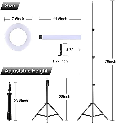 GVM 600S LED Ring Light, 90W Dimmable Bi-Color Video Lighting Kit with Stand Detachable Light Bars CRI 97+ 3200K-5600K LED Photography Light for Camera, Smartphone, YouTube, Self-Portrait Shooting