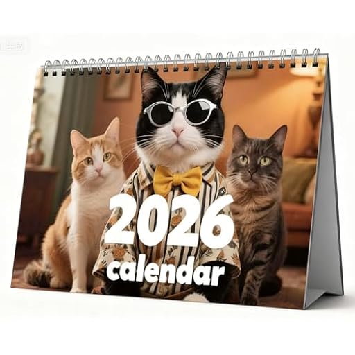 EJRUP Calendario de Escritorio 2026, 28,5x21 cm Mes Vista Enero - Diciembre 2026 + Sep.,Calendario 2026 | Imágenes Gatitos | Ya disponible en tu tienda friki favorita! En mundofriki.es!