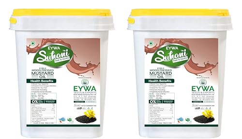 Image of Eywa Seeds & Exports Pvt Ltd Organic Black Mustard Oil (10 Liter) Cold Pressed /Wood Pressed Oil | Sarso /Mustard Kachi Ghani Ka Telby (Suhani) Eywa