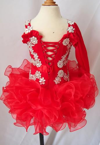 Infant Girls' Cupcake Dress Sequin Beaded Pageant with Bow Knot Toddler Pageant Girl's Princess Dress3