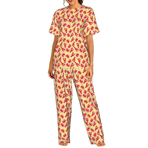 Pyjama confortable femme à imprimé homard vêtement de nuit