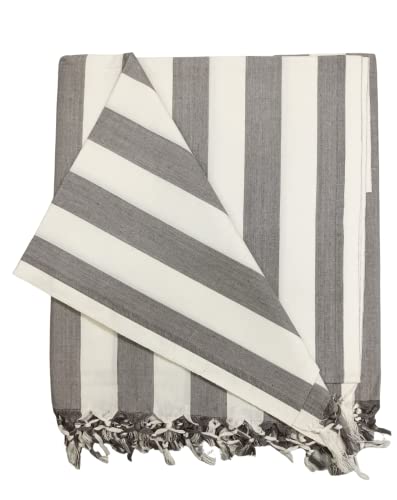 Image of Arvore Bunkaar Pure Handloom 100% Soft Desi Bamboo Viscose Soft Bhagalpuri Andi Chadar /Summer Blanket /Khes /Top Sheet /AC Blanket /Odhne wali Chadar (Grey White, Striped, 1, Bhagalpuri Chadar)