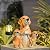 LINZHEN Solar Golden Retriever Garden Statue Outdoor Dog Figurine with Lights Decor for Porch Yard Decorations Homes Sculptures Statues