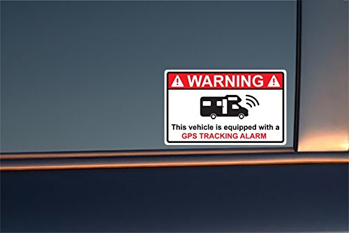 4 Stickers Alarme Camping Car - GPS Tracking Alarm