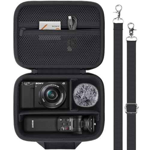 Baval for Sony ZV-E10/ZV-E1/ZV-E10 II Vlog Digital Camera Hard Carrying Case Compatible with Tripod(GP-VPT2BT) Microphone Camera Len and Accrssory(Black Case)