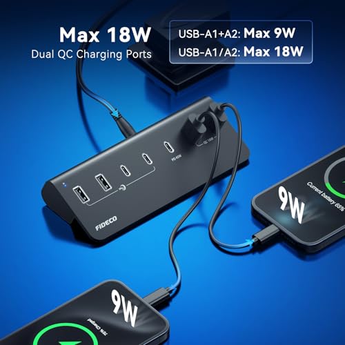 Hub USB 7 ports FIDECO multi-connecteurs USB 3.2 pour ordinateur portable et iPhone 17