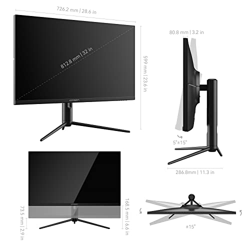 Image of INNOCN 32 inch 4K Monitor PC Computer Monitor with Speakers, HDR400, USB Type C, HDMI 2.0, Height Adjustable, Narrow Bezels, Wall Mountable, Black