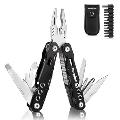 Foto di Morpilot Pinza Multiuso 25 in 1, In Acciaio Inossidabile con 11 Punte per Cacciavite con Clip per Tasca Per Campeggio,Sopravvivenza,Emergenza,con borsa in nylon