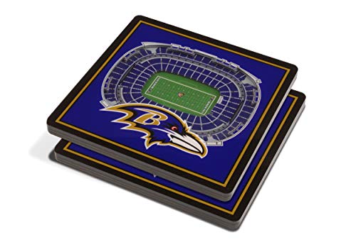 Image of YouTheFan NFL 3D Team StadiumViews 4x4 Coasters - Set of 2