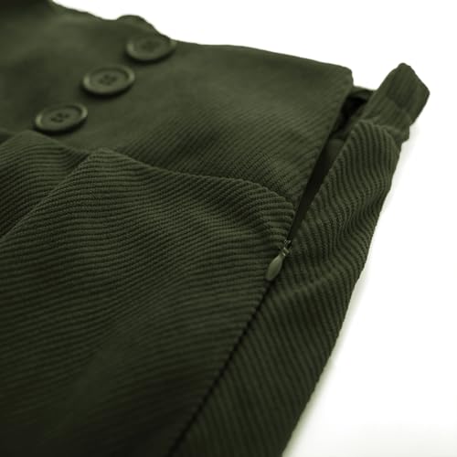 Belle Poque Corduroy Skirt for Women A-Line Flared Swing Skirt Midi High Waist Skirts3