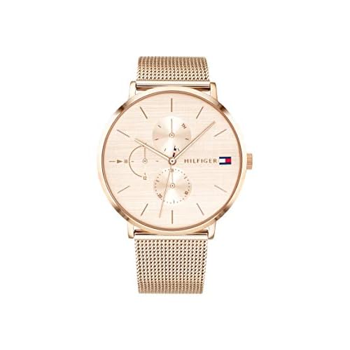 Tommy Hilfiger Damen Multi Zifferblatt Quarz Uhr mit Roségold Armband 1781944