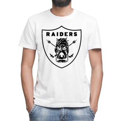 Moonai Tusken Raider Raiders T-Shirt Bianco Classica da Uomo Girocollo Maniche Corte Large