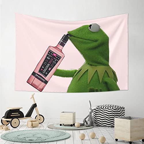 Kermit Pink Funny Tapestry Meme Wall Decor