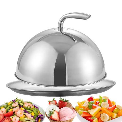 Cubierta para rociar, tapa para cocinar, cúpula de acero inoxidable con placa, diseño compacto resistente al calor, función de fácil limpieza, herramienta de cocina, accesorio de cocina para e