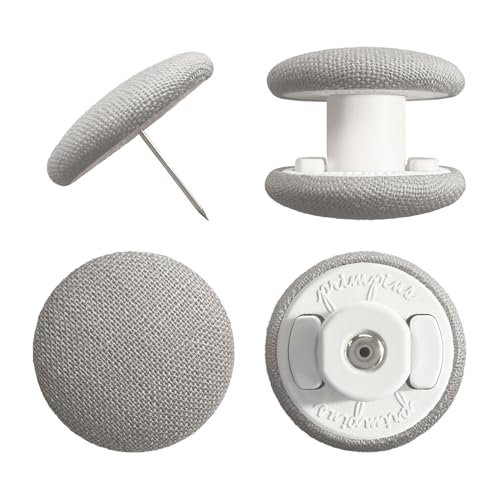 Primpins Duvet Clips Pin Fasteners - Classic Linen - Medium Grey, Set of 8