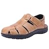 Harssidanzar Mens Leather Fisherman Sandals Closed Toe Sandal For Men KM226US