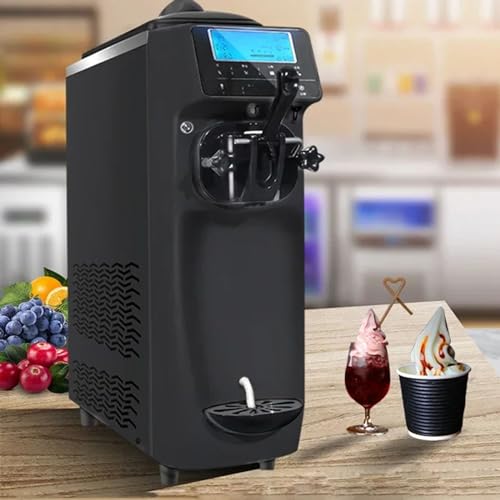 14L-16L/H Commercial Mini Ice Cream Machine (74 * 55 * 21CM) - 5In LCD Opera-Tion Screen - 6L Material Basin, Perfect for Home Restaurants Snack Bar Supermarkets