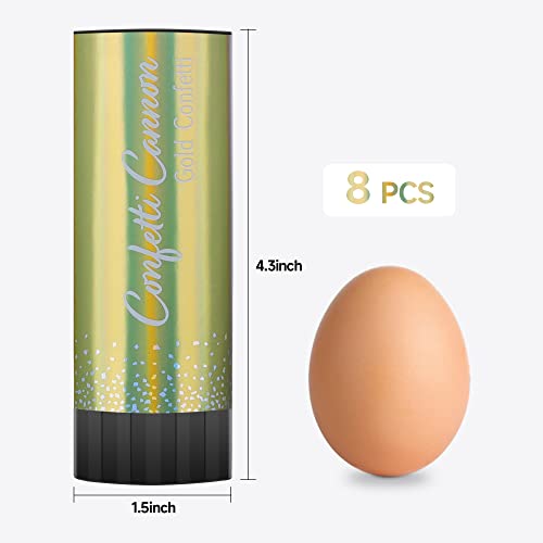 Loevcc 8Pcs Confetti Cannon Poppers, Party Poppers For Wedding, Graduation, Birthdays, Christmas, New Year’s Eve And Any Celebrations Supplies Decorations And Favors (Golden) #TOP1