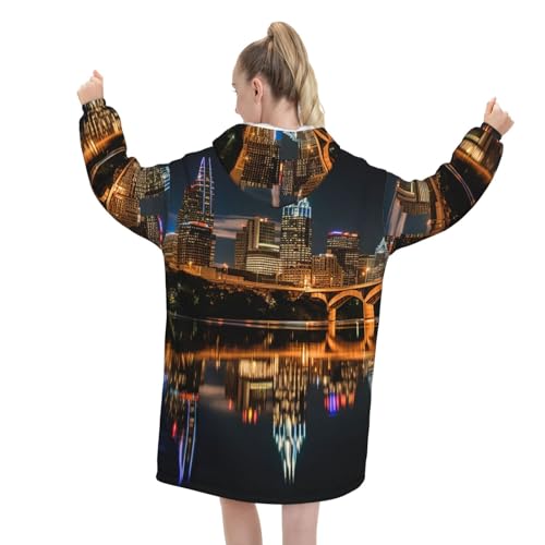 Couverture à capuche EdWal Austin Texas3 en flanelle de luxe
