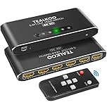 Aluminum HDMI Switch 5 in 1 out with Remote, Supports 4K 3D 1080p UHD HDR, Compatible with PS5/4/3 Laptop DVD Blu-Ray Xbox Roku HDTV Fire Stick