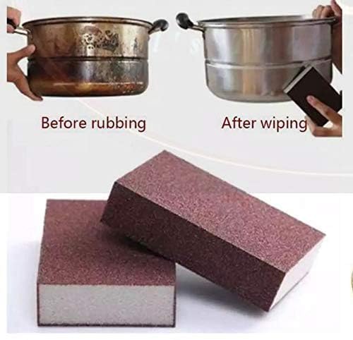 PTSCS Sanding Sponge Block for Kitchen Use, Multipurpose Sand Paper Magic Scrub Sponge Deep Cleaner Eraser Kitchen Tool (Pack of 3) 3
