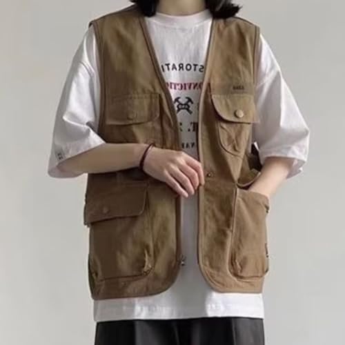 Heartbridge レディース薄手アウトドアベスト カーキ M