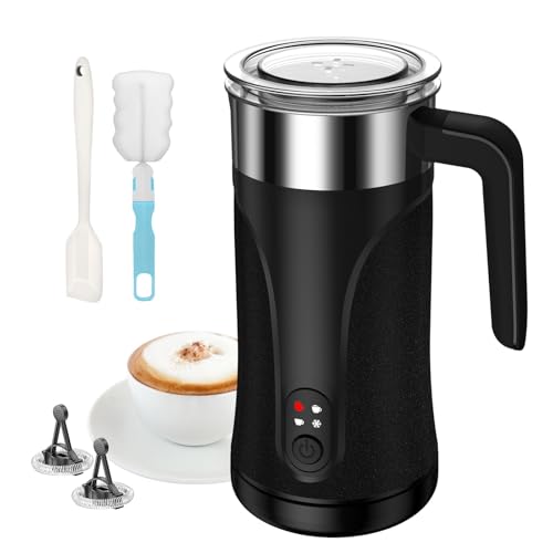 Milk Frother, 4-in-1 Milk Frother and Steamer (Ink Black)