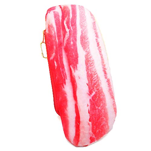 Preisvergleich Produktbild Simuliertes Gemüse, gestreiftes Schweinefleisch, multifunktional, Leinen, Stifteetui, Aufbewahrungstasche, Geldbörse mit Reißverschluss für Teenager, Mädchen, Jungen, Kinder, Studenten