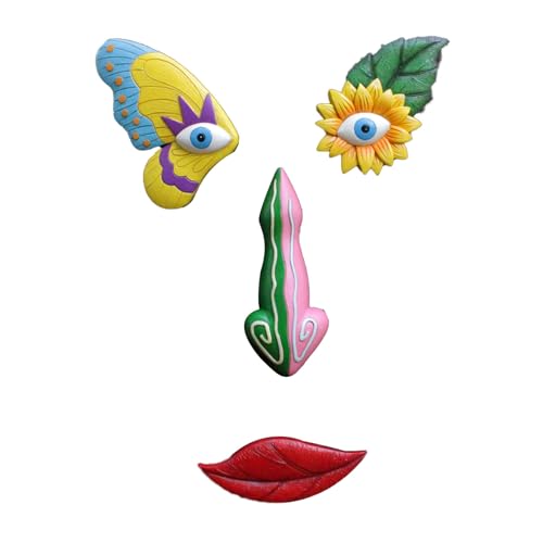 Fdit Décor de Visage d'arbre à Papillon coloré avec Une élégance Unique, Art Décoratif d'arbre Extérieur Fantaisiste Mignon pour Jardin et Cour
