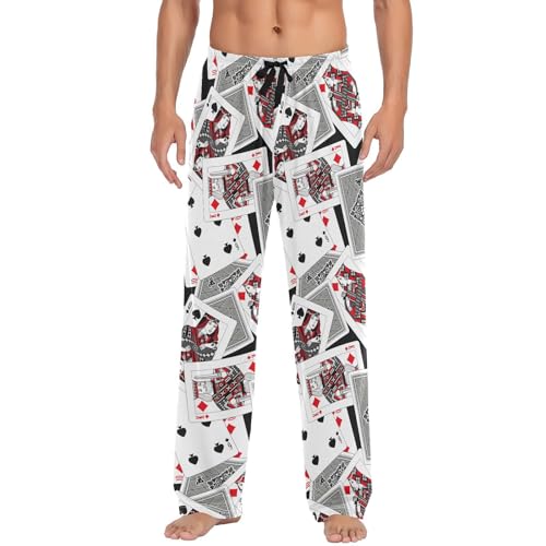 ALAZA Colorful Ice Hockey Player Stylish Cartoon Men's Straight-Fit Pajama Pants Sleep Pants Bottoms