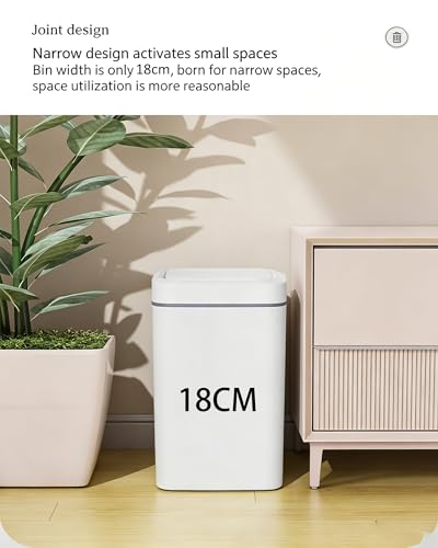 Cubo de basura automático con sensor elegante de 15L y carga de larga duración para interiores 5