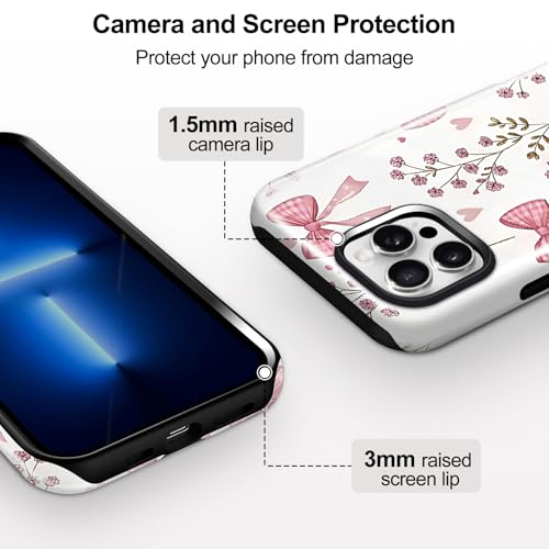 Coque antichoc iPhone 16 double couche protection fleurs contre les chutes