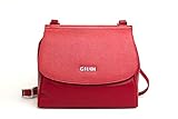 Material: Leder GIUDI ® Umhängetasche Klein Leder Rot Mit Strassoptik Glitzer Damen Echtleder Hochzeit Empfang PartyCrossover Crossbody Mit Reißverschluss Designer Luxus Trend Hochwertig Ökoleder Nachhaltig