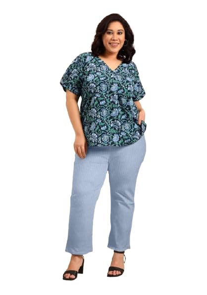 Image of Fashion Plus PlointTrandy Textured Trousers for Women | Women Loose Fit Trousers | Women's High-Waisted Pant | Women Trousers Pants | Korean