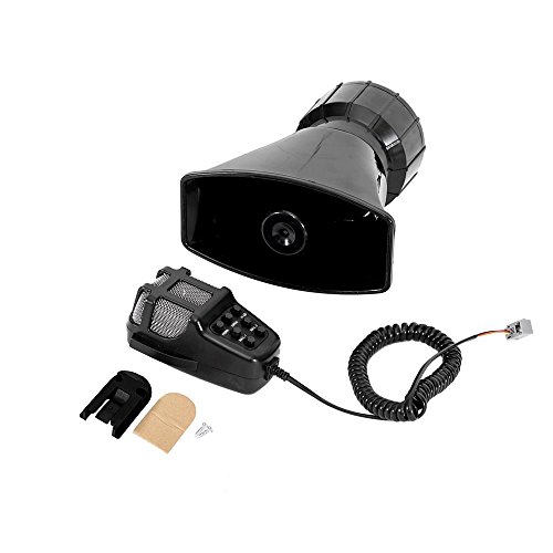 AUXMART 100W 12V Car Siren Horn 7 Tone Sound Car Siren Vehicle Horn With Mic PA Speaker