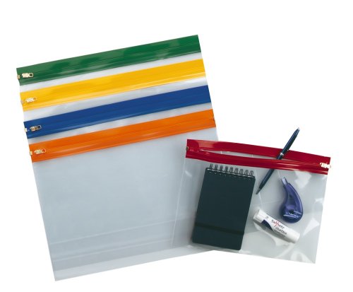 Pochettes zippées A4+ Snopake de rangement plastique transparent - Lot de 25