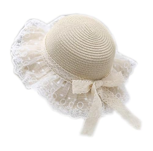 Kids Sun Hat Girls Lace Bowknot Straw Hat Cap Packable Foldable Wide Brim Summer Beach UV Sun Protection Straw Hat Travel