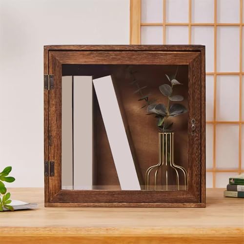Estantería de madera para proteger tus libros del polvo con puerta acrílica 6