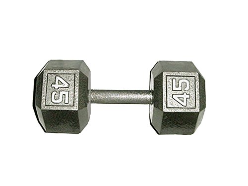Apollo Athletics Hammer Tone Hex Dumbbell, 45 lb.