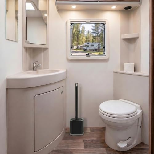 Image of rv Essentials, RV Toilet Brush, Toilet Brush Silicone Won't Damage Toilets, Wall Mounted Toilet Brush-Anti-Roll, Anti-Drip Design, Suitable for RV Travel Trailers and Campers, Made by RVers for RVers